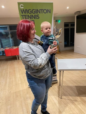 Bori Siba and baby Oli at the presentation evening