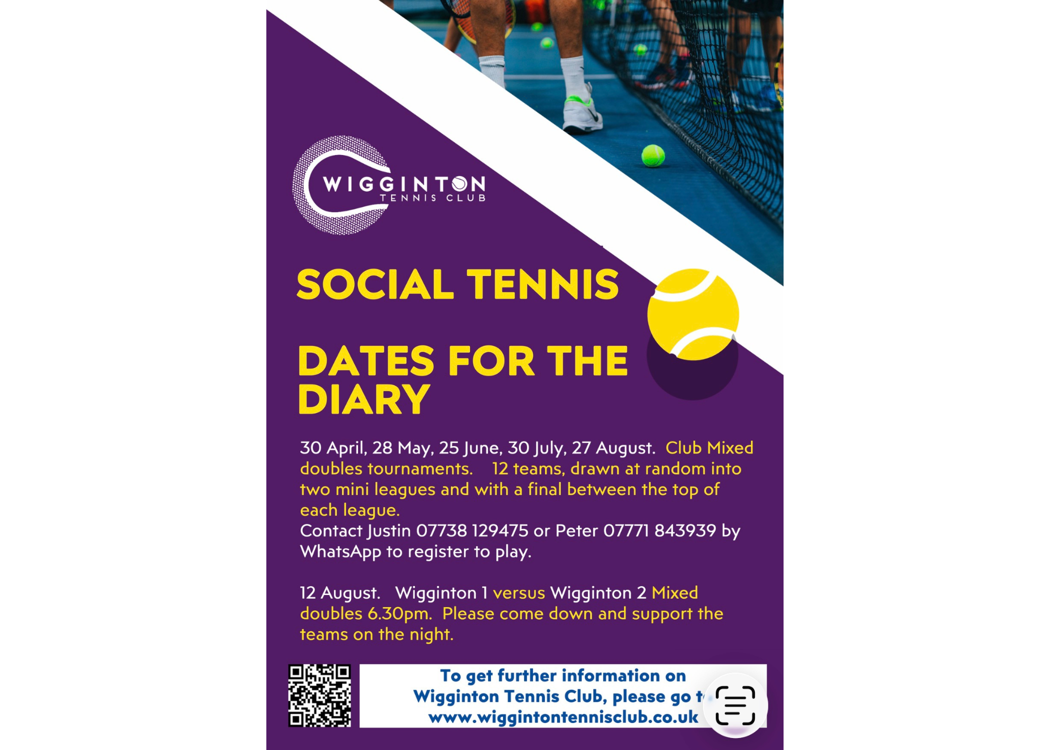 Social Tennis Club Mixed Doubles Tournaments Poster
